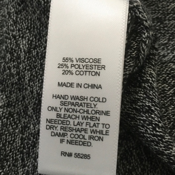 NWT EXPRESS Long Knit Cardigan Wrap Sweater Size M Heathered Grey Black - Picture 5 of 12